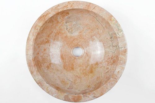 Umywalka z kamienia naturalnego Gemma 501 polerowany marmur Ø45 cm Yellow. na Arena.pl