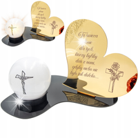 Znicz LED STATUETKA Złota NA CMENTARZ GRÓB DUŻA wieczna lampka nagrobna
