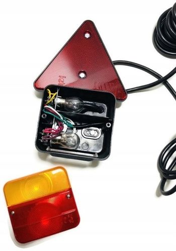 ZESTAW LAMP DO PRZYCZEPKI TRÓJKAT MAGNES WTYK ŚWIATŁA TYŁ HOMOLOGACJA 7 PIN na Arena.pl