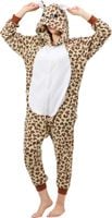 Piżama Jednoczęściowa Damska Kigurumi Onesie Lampart Pluszowa Ciepła L