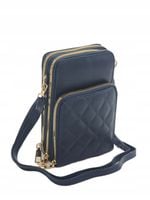 Victoria J. - torebka rowerówka portfel pikowanie granatowy HD473