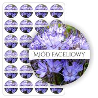 ETYKIETY etykietki nalepki arkusz naklejek samoprzylepne MIÓD FACELIOWY 5cm