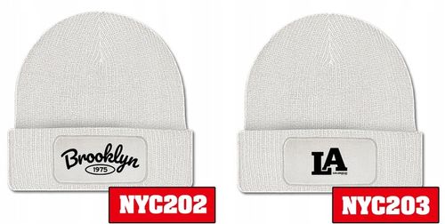 CZAPKA ZIMOWA KLASYCZNA BIAŁA NYC New York Wzory na Arena.pl