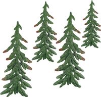 Zestaw 4 Metalowe Zawieszki Choinki Na Ścianę Zielone Dekoracja 36cm 28cm