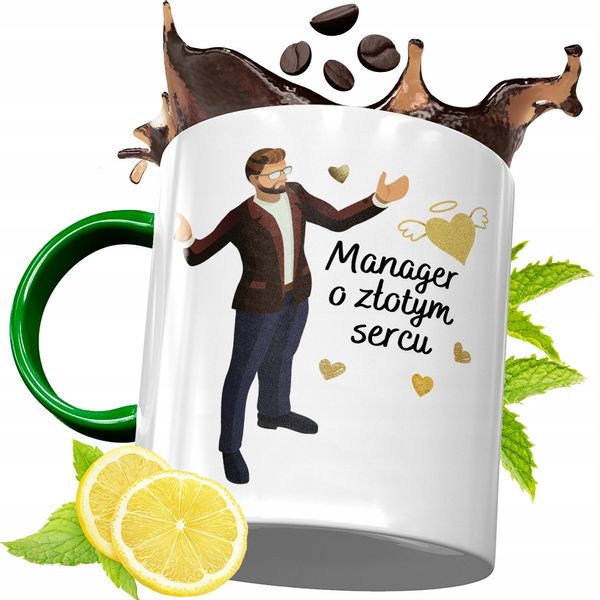 Kubek Zielony Dla Managera Na Urodziny Prezent Z Nadrukiem Ze Zdjęciem zdjęcie 1