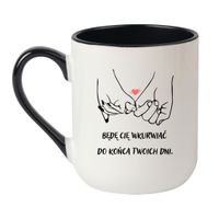 KUBEK "BĘDĘ CIĘ WKURWIAĆ DO KOŃCA TWOICH DNI" Wzór - Elegant Coffee Czarny 330 ml