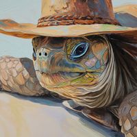 Plakat 30x30cm Żółwi Kapelusznik