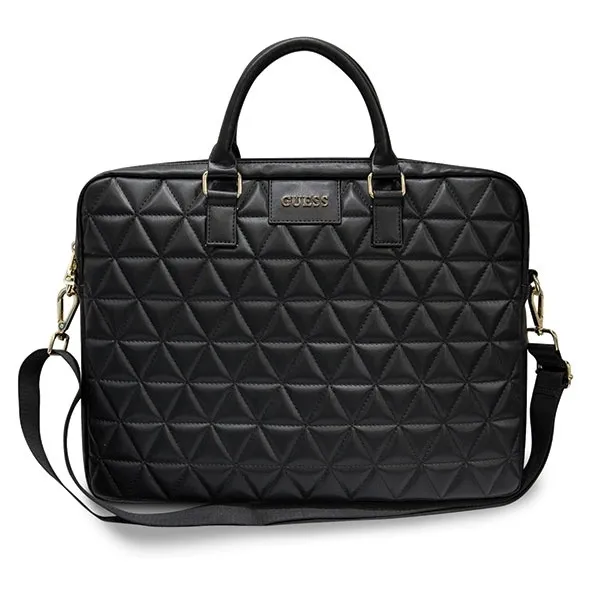 Torba Guess Quilted na laptopa 16" - czarna zdjęcie 1