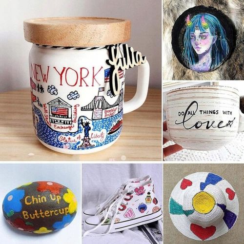 MARKERY AKRYLOWE ZESTAW 12 SZT Pisaki Flamastry Mazaki WODOODPORNE Z FARBĄ na Arena.pl