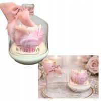 Świeca sojowa w szkle TULIPANY z kloszem prezent dla niej Dzień kobiet