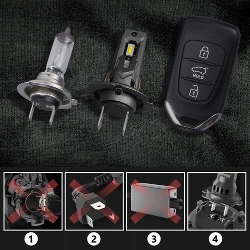 Żarówki H7 LED CSP biała 6500K 1do1 12V CANBUS CAN MOCNE WIECEJ ŚWIATŁA na Arena.pl