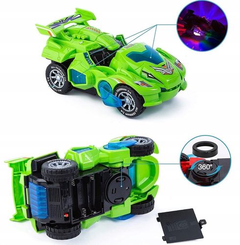 AUTO ROBOT DINOZAUR ZMIENIA JEŹDZI GRA ŚWIECI LED na Arena.pl