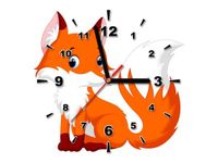 30X30CM ZEGAR RUDY LISEK OBRAZ DREWNO