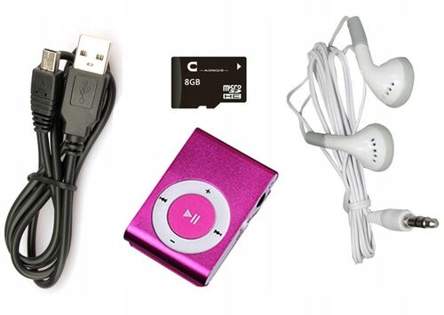 ODTWARZACZ MP3 KLIPS SŁUCHAWKI + KARTA SD 8GB USB na Arena.pl