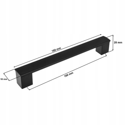 10szt Uchwyt meblowy UC 160mm Czarny Mat + wkręty na Arena.pl