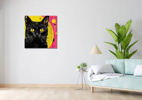 Obraz 70x70cm Neonowy Kocur na Arena.pl