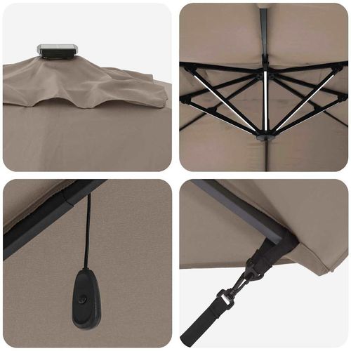Parasol romański z bocznym mocowaniem Z blokadą Taupe i Czarny na Arena.pl