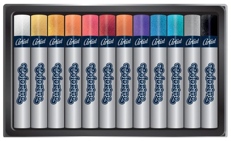 PASTELE OLEJNE 12 KOL METALLIC COLORINO zdjęcie 2