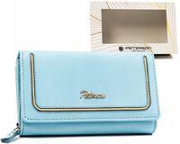 duży, skórzany portfel damski na zatrzask i suwak - peterson