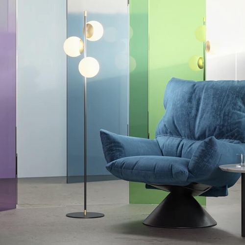 Lampa podłogowa Nostalgia MOD048FL-03G kule balls czarne białe na Arena.pl