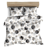 Pościel z kory 180x200 czarna biała geometria