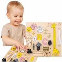 TABLICA MANIPULACYJNA SENSORYCZNA DREWNIANA MONTESSORI NA PREZENT DZIECI