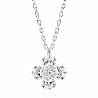 DELIKATNY RODOWANY SREBRNY NASZYJNIK GWIAZD CZTEROLISTNA KONICZYNA CYRKONIE