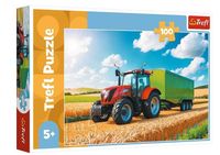 puzzle 100 maszyny roln. traktor z przyczepą 16494