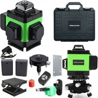 POZIOMICA LASEROWA PŁASZCZYZNOWA LASER KRZYŻOWY 4D 16 LINII WALIZKA 2x