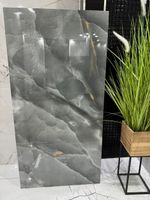 Gres 120x60 grafit onyks złote żyły połysk premium duża płyta ściana podłog