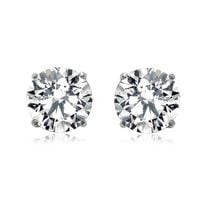 srebrne kolczyki okrągłe cyrkonie 10mm