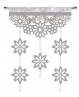 Firana nowoczesna MOTYLE I KWIATY EKRAN z zawieszkami ażur GLAMUR 60x95