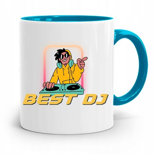 Dla Dja Muzyka Kubek Błękitny Best Dj Prezent Z Nadrukiem Ze Zdjęciem na Arena.pl