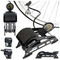 Pompka Rowerowa Nożna Z Manometrem Dwutłokowa Do Roweru Samochodu