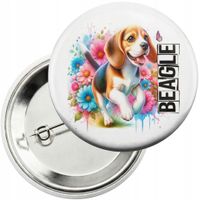 Przypinka z agrafką 59mm - PIES PSY PIESEK RASA BEAGLE