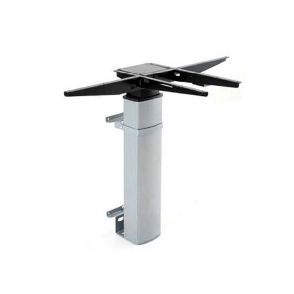 Biurko komputerowe ścienne prostokątne z regulacją wysokości srebrne zdjęcie 1