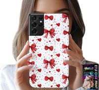 ETUI DO SAMSUNG GALAXY S21 Ultra - CZERWONE WSTĄŻKI WSTĄŻKA MODNE WZORY