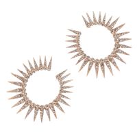 ZŁOTE kolczyki koła z kolcami zjawiskowe wieczorowe stylowe duże wesele