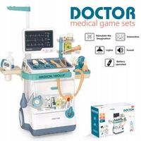 ZESTAW DOKTORA LEKARZA WÓZEK EKG RTG STACJA POMOCY MEDYCZNA INTERAKTYWNY