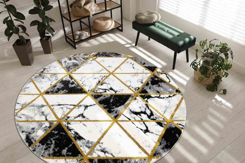 RUG/LU/ESTEMA/MARBLETRIANGLES/BLACK+GOLD/R160 na Arena.pl