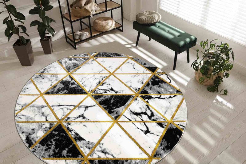 RUG/LU/ESTEMA/MARBLETRIANGLES/BLACK+GOLD/R160 zdjęcie 2