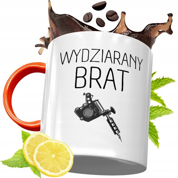 Kubek Pomarańczowy Dla Brata Braciszka Na Prezent Z Nadrukiem Ze Zdjęciem zdjęcie 1