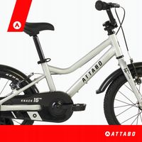 Rower dziecięcy ATTABO KNACK 16" srebrny boczne kółka aluminium V-brake