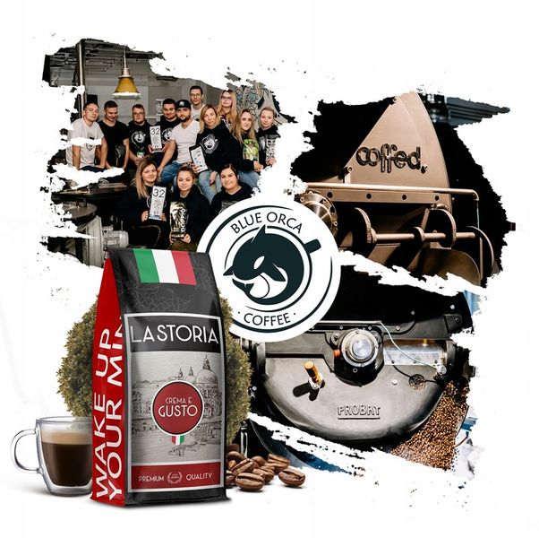 KAWA ZIARNISTA LA STORIA CREMA E GUSTO 1kg ŚWIEŻO PALONA - BLUE ORCA COFFEE zdjęcie 12