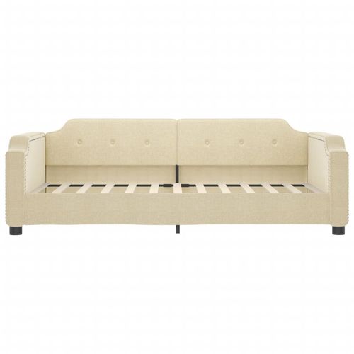 Sofa rozsuwana, kremowa, 90x200 cm, tkanina na Arena.pl