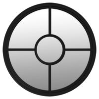 Lustro ogrodowe, czarne, 40x4 cm, okrągła żelazna rama