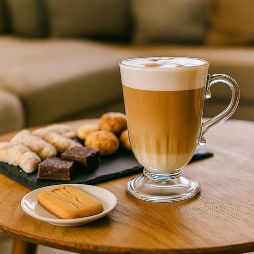 SZKLANKI DO KAWY LATTE ZESTAW 6 SZT SZKLANKA 320 ML KOMPLET Z ŁYŻECZKAMI na Arena.pl