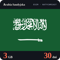 Karta eSIM Internet Arabia Saudyjska 3 GB na 30 dni - bez rejestracji