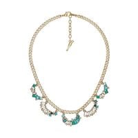 naszyjnik kolia kryształkowy wianuszek turkus n224