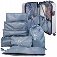 Organizer Podróżny Pojemny Zestaw 7 sztuk Do Walizki Torby Szafy Szary